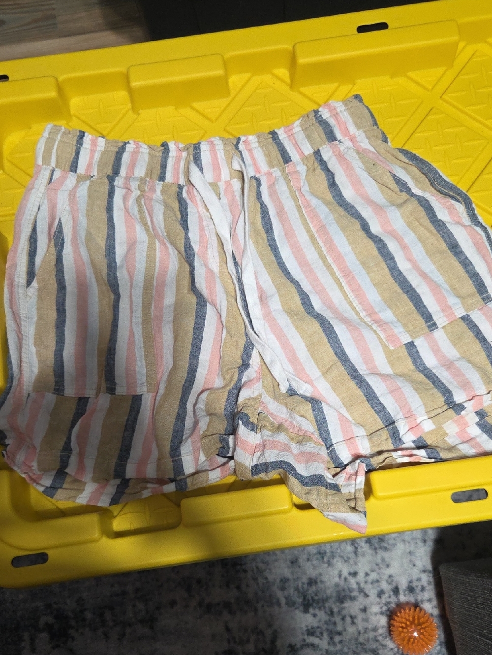 Lane Bryant Striped High-Waist Shorts in Pink, Blue, Cream, Tan
